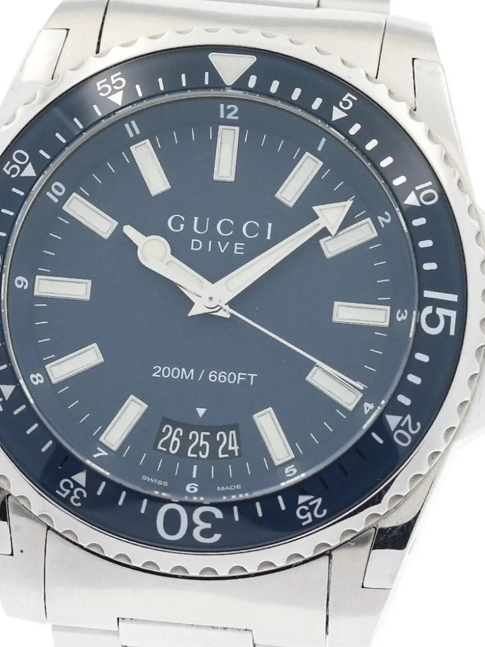 GUCCI Dive 136.2/YA136203 Date Navy Dial Quartz Men's Watch